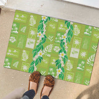 Aloha Hawaii Tuberose Lei Rubber Doormat Tropical Vibes Green Color - Polynesian Pride