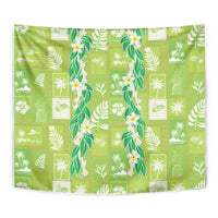 Aloha Hawaii Tuberose Lei Tapestry Tropical Vibes Green Color - Polynesian Pride