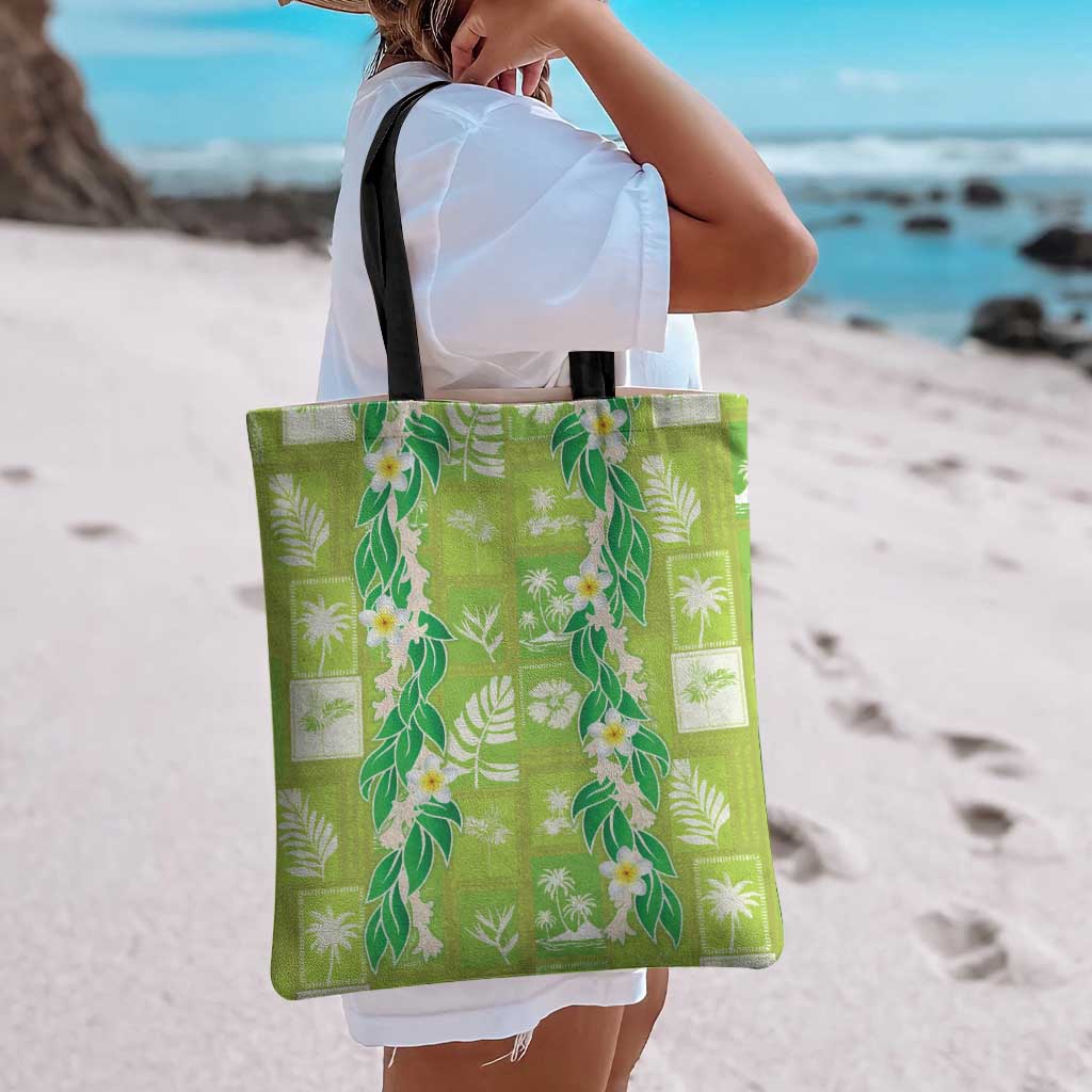 Aloha Hawaii Tuberose Lei Tote Bag Tropical Vibes Green Color - Polynesian Pride
