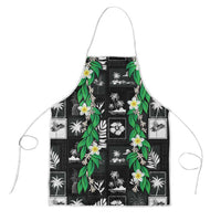 Aloha Hawaii Tuberose Lei Apron Tropical Vibes Black Color - Polynesian Pride