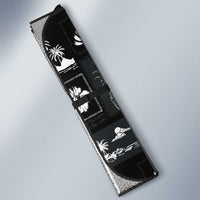 Aloha Hawaii Tuberose Lei Auto Sun Shade Tropical Vibes Black Color - Polynesian Pride