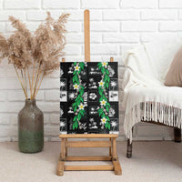 Aloha Hawaii Tuberose Lei Canvas Wall Art Tropical Vibes Black Color - Polynesian Pride