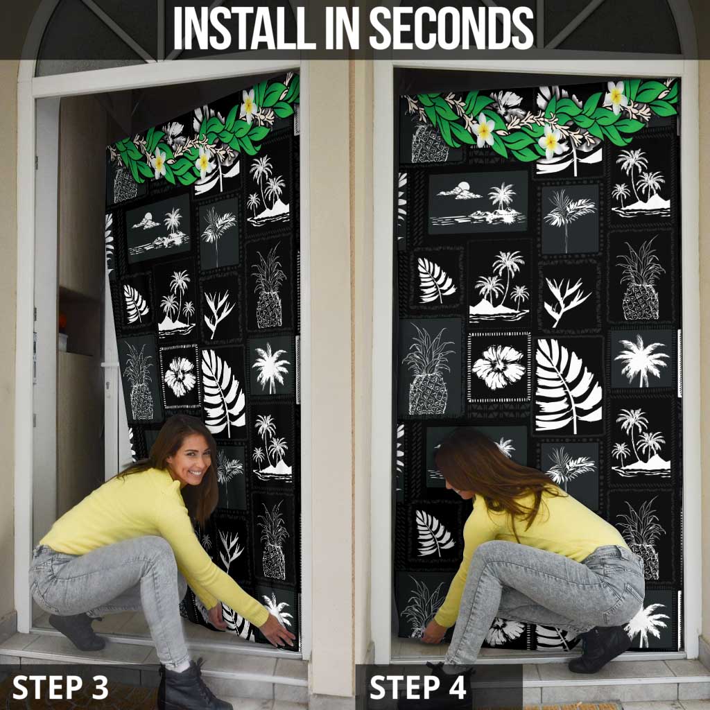 Aloha Hawaii Tuberose Lei Door Cover Tropical Vibes Black Color - Polynesian Pride