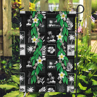 Aloha Hawaii Tuberose Lei Garden Flag Tropical Vibes Black Color - Polynesian Pride