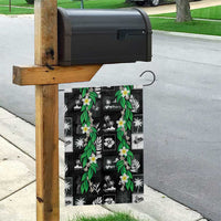 Aloha Hawaii Tuberose Lei Garden Flag Tropical Vibes Black Color - Polynesian Pride
