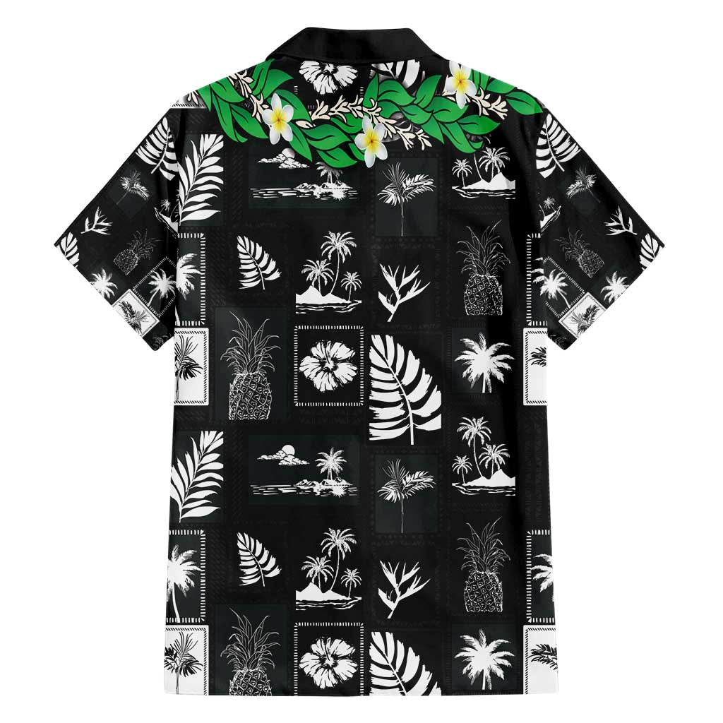 Aloha Hawaii Tuberose Lei Hawaiian Shirt Tropical Vibes Black Color - Polynesian Pride