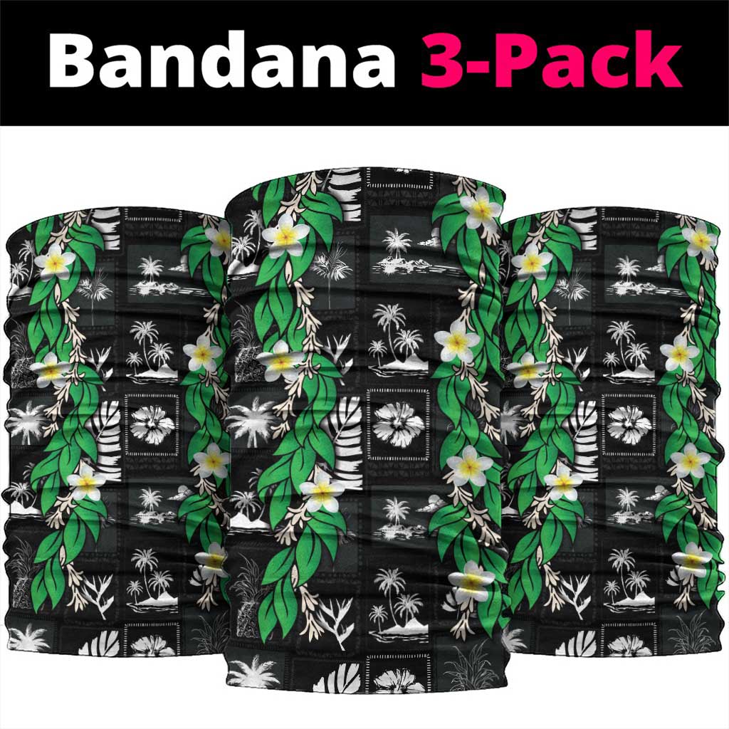 Aloha Hawaii Tuberose Lei Neck Gaiter Tropical Vibes Black Color - Polynesian Pride