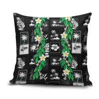 Aloha Hawaii Tuberose Lei Pillow Cover Tropical Vibes Black Color - Polynesian Pride