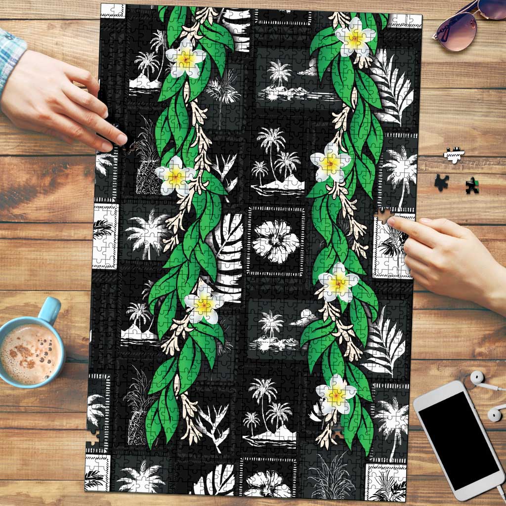 Aloha Hawaii Tuberose Lei Puzzle Tropical Vibes Black Color - Polynesian Pride