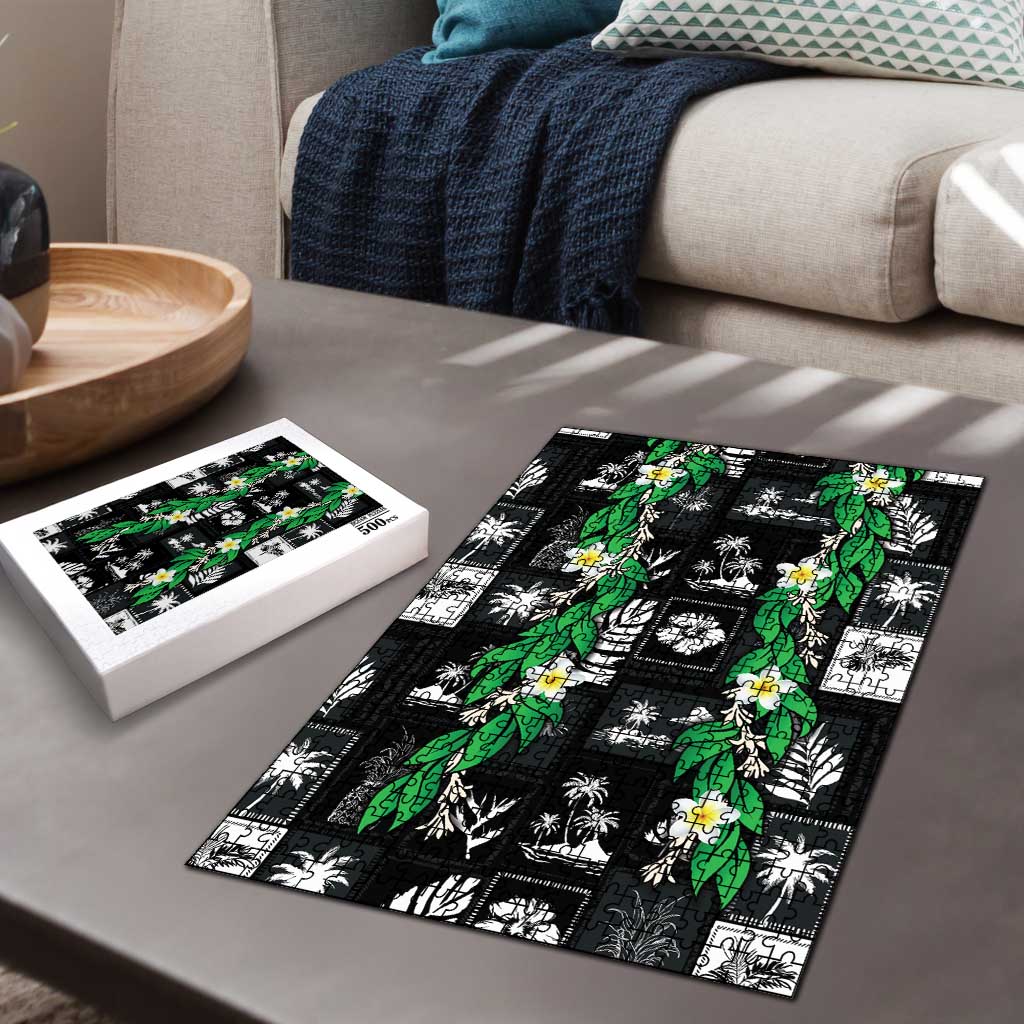 Aloha Hawaii Tuberose Lei Puzzle Tropical Vibes Black Color - Polynesian Pride
