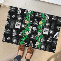 Aloha Hawaii Tuberose Lei Rubber Doormat Tropical Vibes Black Color - Polynesian Pride
