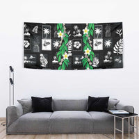 Aloha Hawaii Tuberose Lei Tapestry Tropical Vibes Black Color - Polynesian Pride