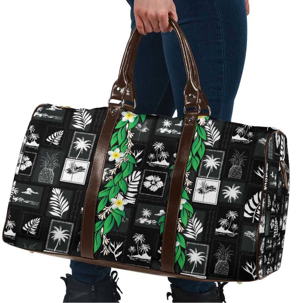 Aloha Hawaii Tuberose Lei Travel Bag Tropical Vibes Black Color - Polynesian Pride