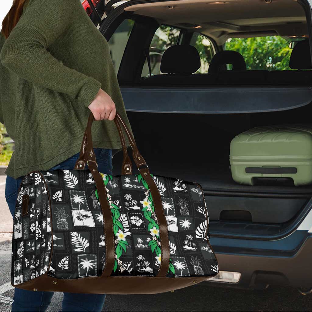 Aloha Hawaii Tuberose Lei Travel Bag Tropical Vibes Black Color - Polynesian Pride