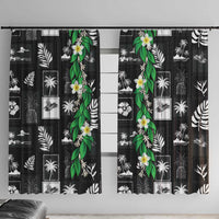 Aloha Hawaii Tuberose Lei Window Curtain Tropical Vibes Black Color - Polynesian Pride