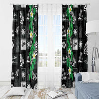 Aloha Hawaii Tuberose Lei Window Curtain Tropical Vibes Black Color - Polynesian Pride