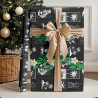 Aloha Hawaii Tuberose Lei Wrapping Paper Tropical Vibes Black Color - Polynesian Pride
