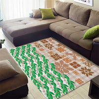 Aloha Hawaii Palaka Tuberose Lei Area Rug Hawaiian Quilt Seamless Style - Polynesian Pride