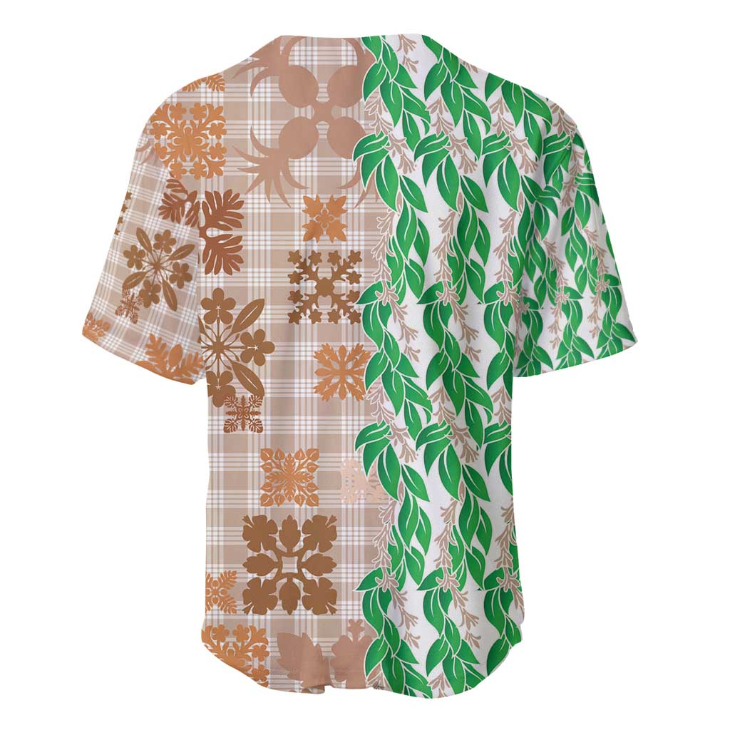 Aloha Hawaii Palaka Tuberose Lei Baseball Jersey Hawaiian Quilt Seamless Style - Polynesian Pride