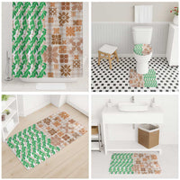 Aloha Hawaii Palaka Tuberose Lei Bathroom Set Hawaiian Quilt Seamless Style - Polynesian Pride