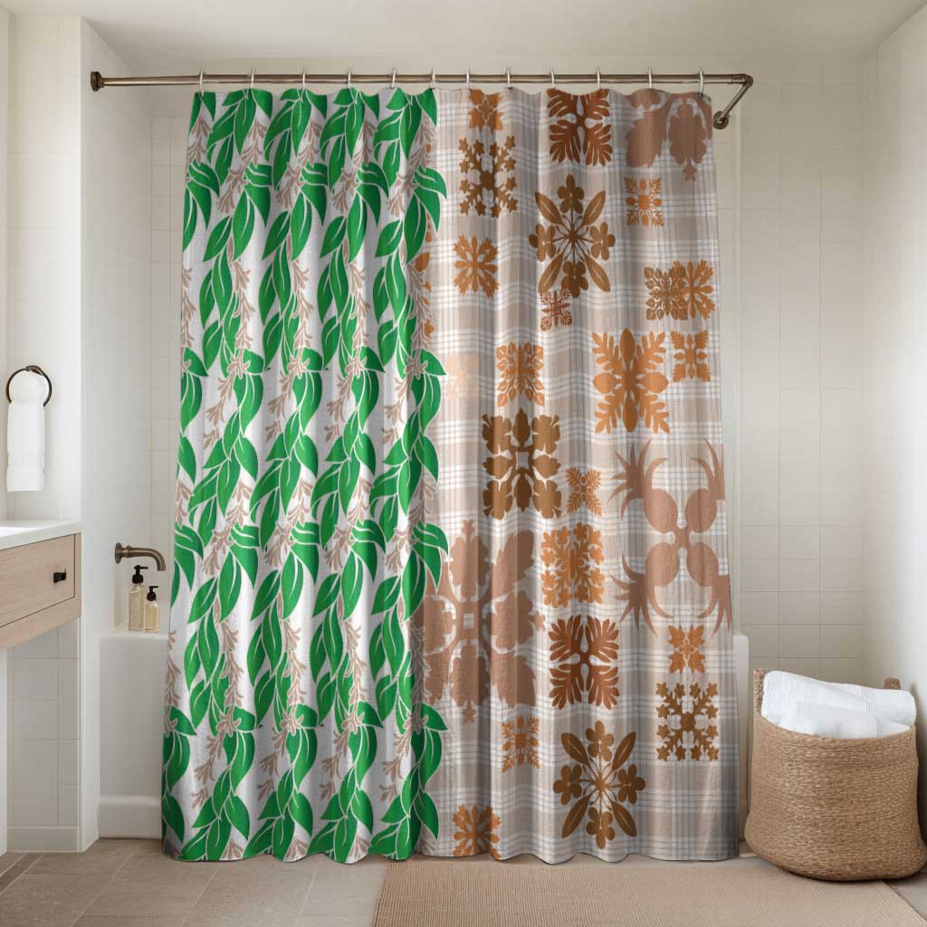 Aloha Hawaii Palaka Tuberose Lei Bathroom Set Hawaiian Quilt Seamless Style - Polynesian Pride