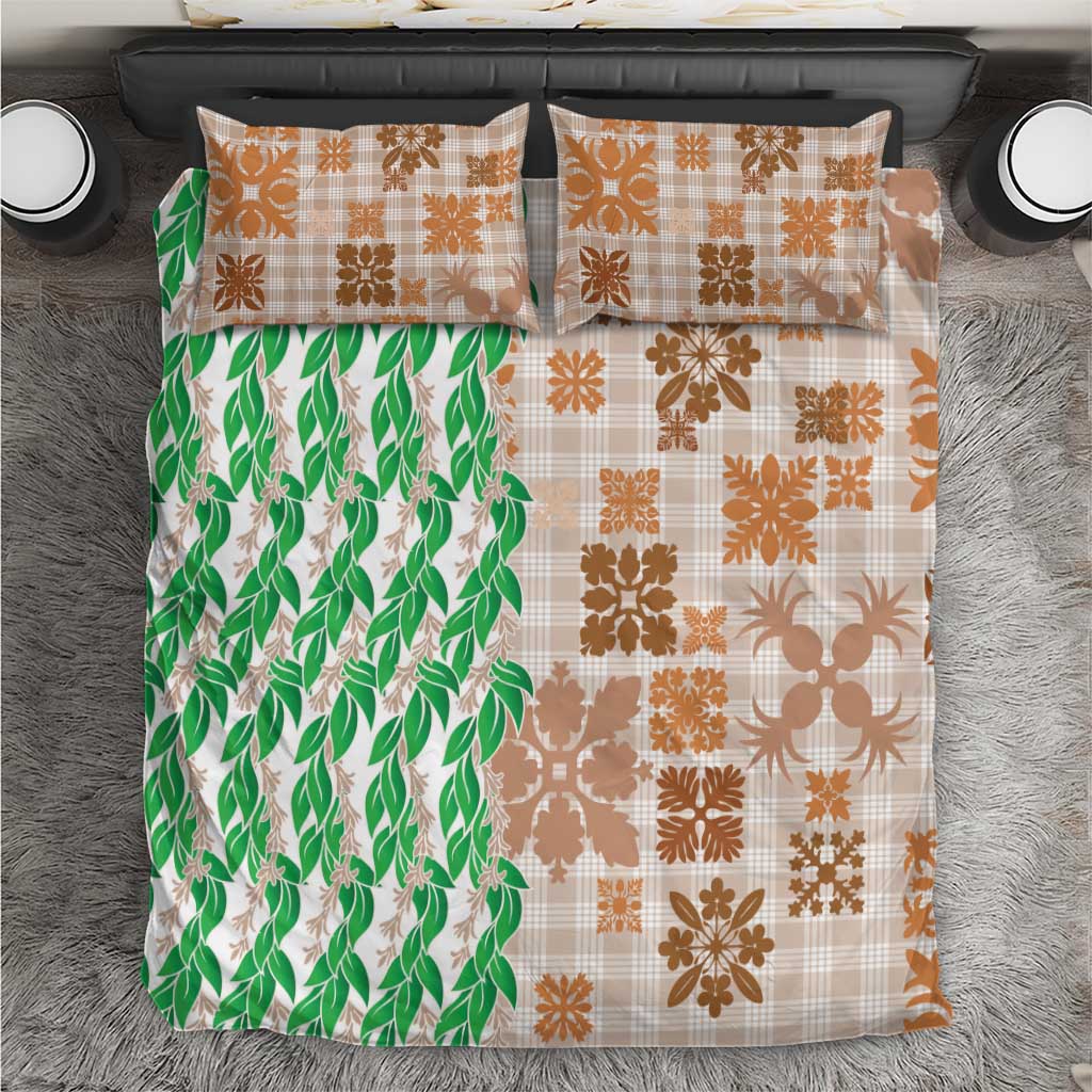 Aloha Hawaii Palaka Tuberose Lei Bedding Set Hawaiian Quilt Seamless Style - Polynesian Pride