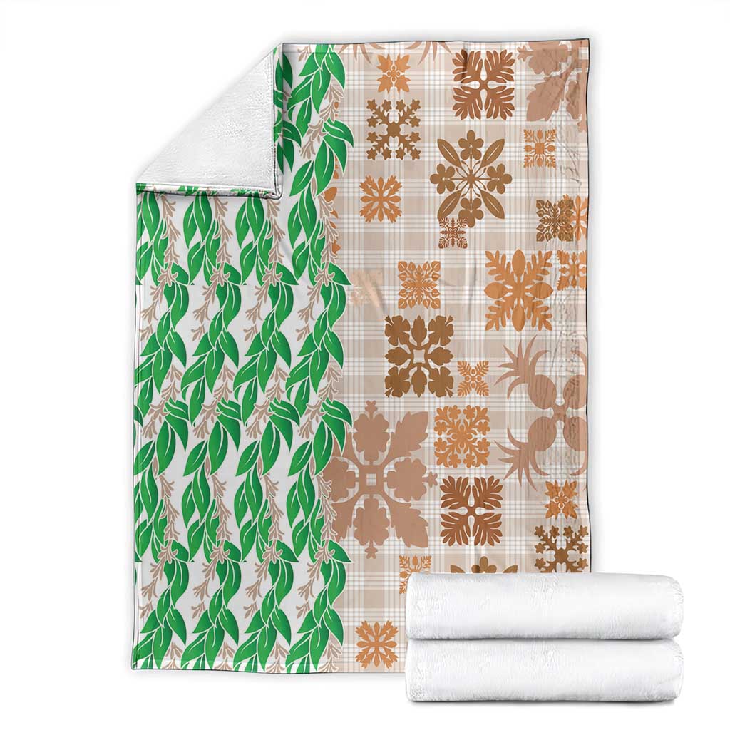 Aloha Hawaii Palaka Tuberose Lei Blanket Hawaiian Quilt Seamless Style - Polynesian Pride