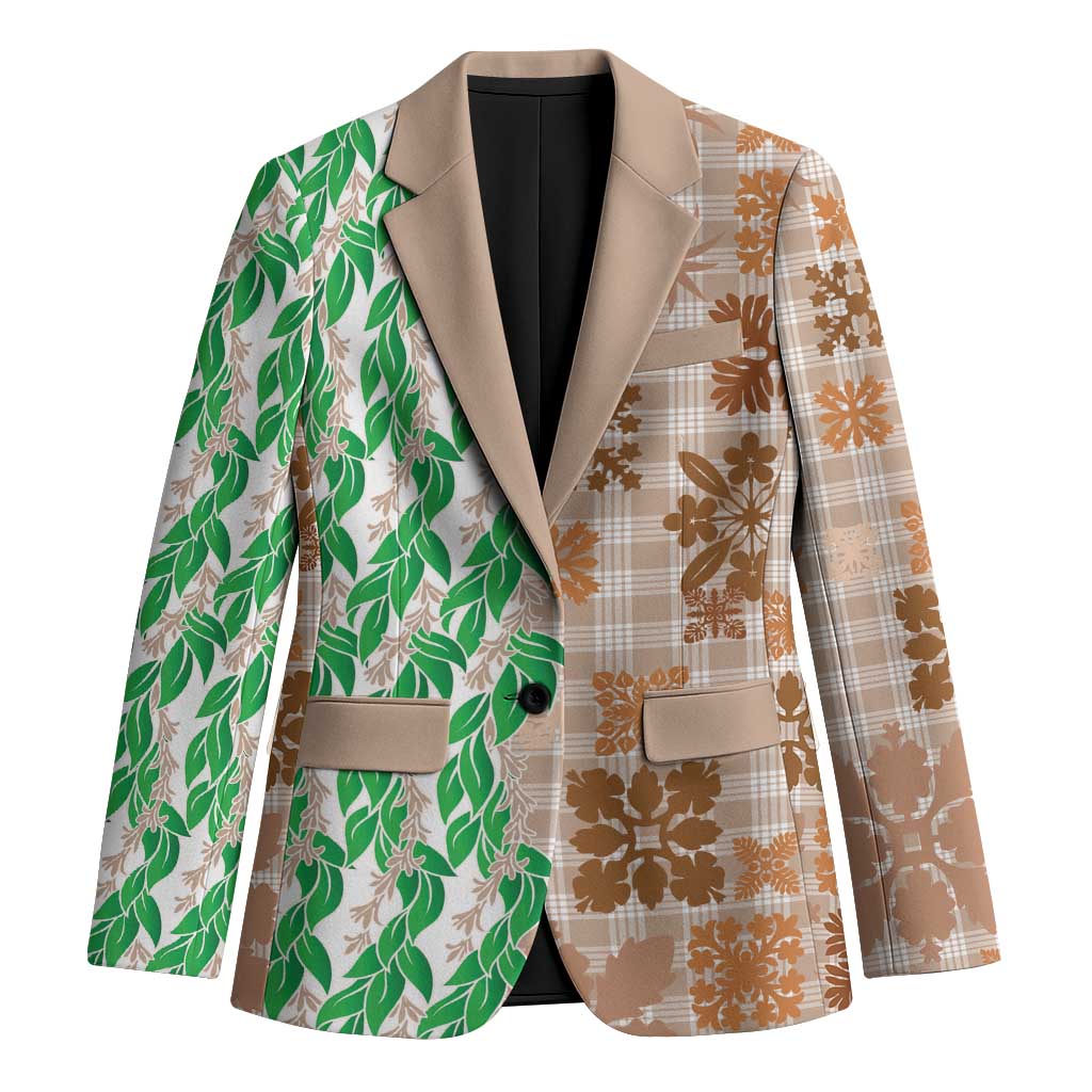 Aloha Hawaii Palaka Tuberose Lei Blazer Hawaiian Quilt Seamless Style - Polynesian Pride