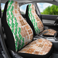 Aloha Hawaii Palaka Tuberose Lei Car Seat Cover Hawaiian Quilt Seamless Style - Polynesian Pride