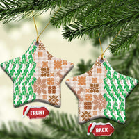 Aloha Hawaii Palaka Tuberose Lei Ceramic Ornament Hawaiian Quilt Seamless Style - Polynesian Pride