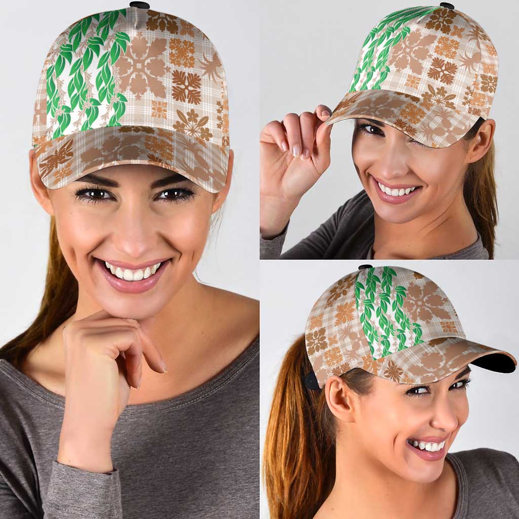 Aloha Hawaii Palaka Tuberose Lei Classic Cap Hawaiian Quilt Seamless Style - Polynesian Pride