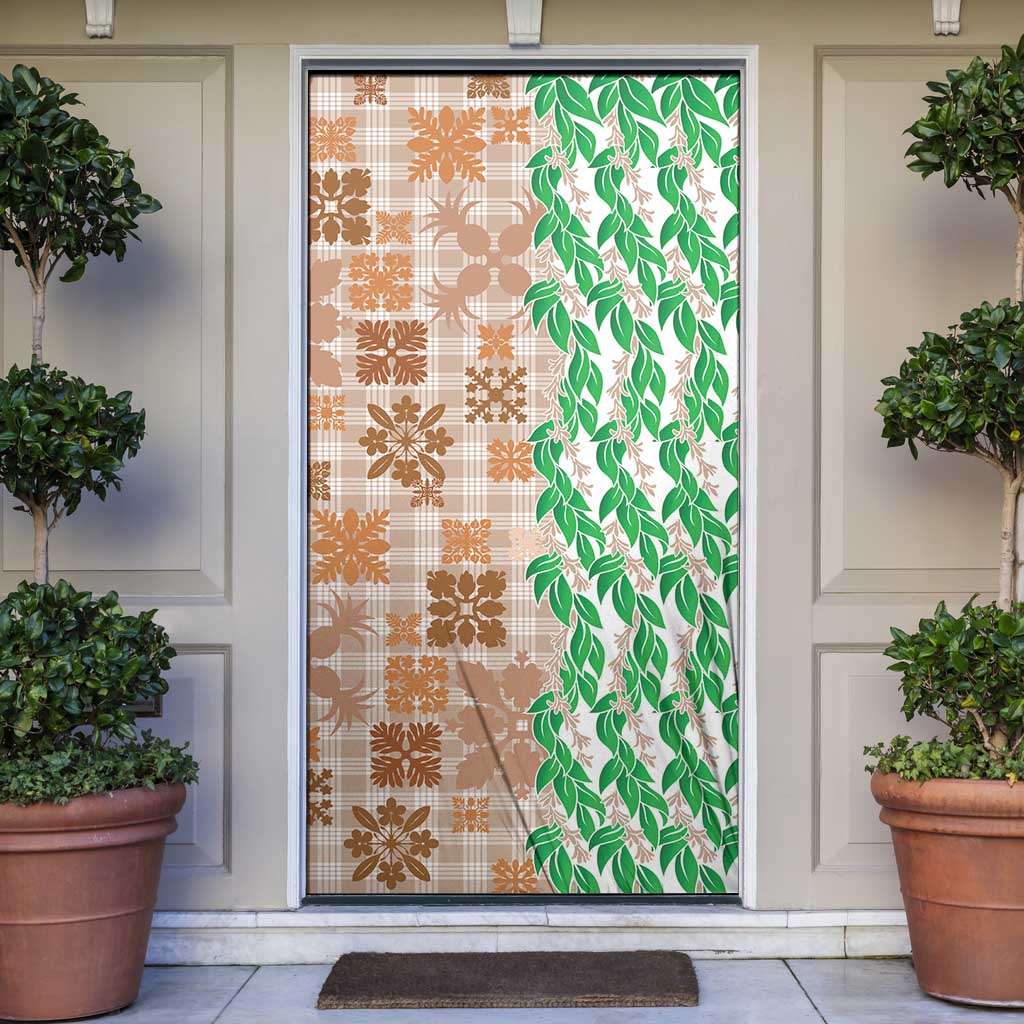 Aloha Hawaii Palaka Tuberose Lei Door Cover Hawaiian Quilt Seamless Style - Polynesian Pride