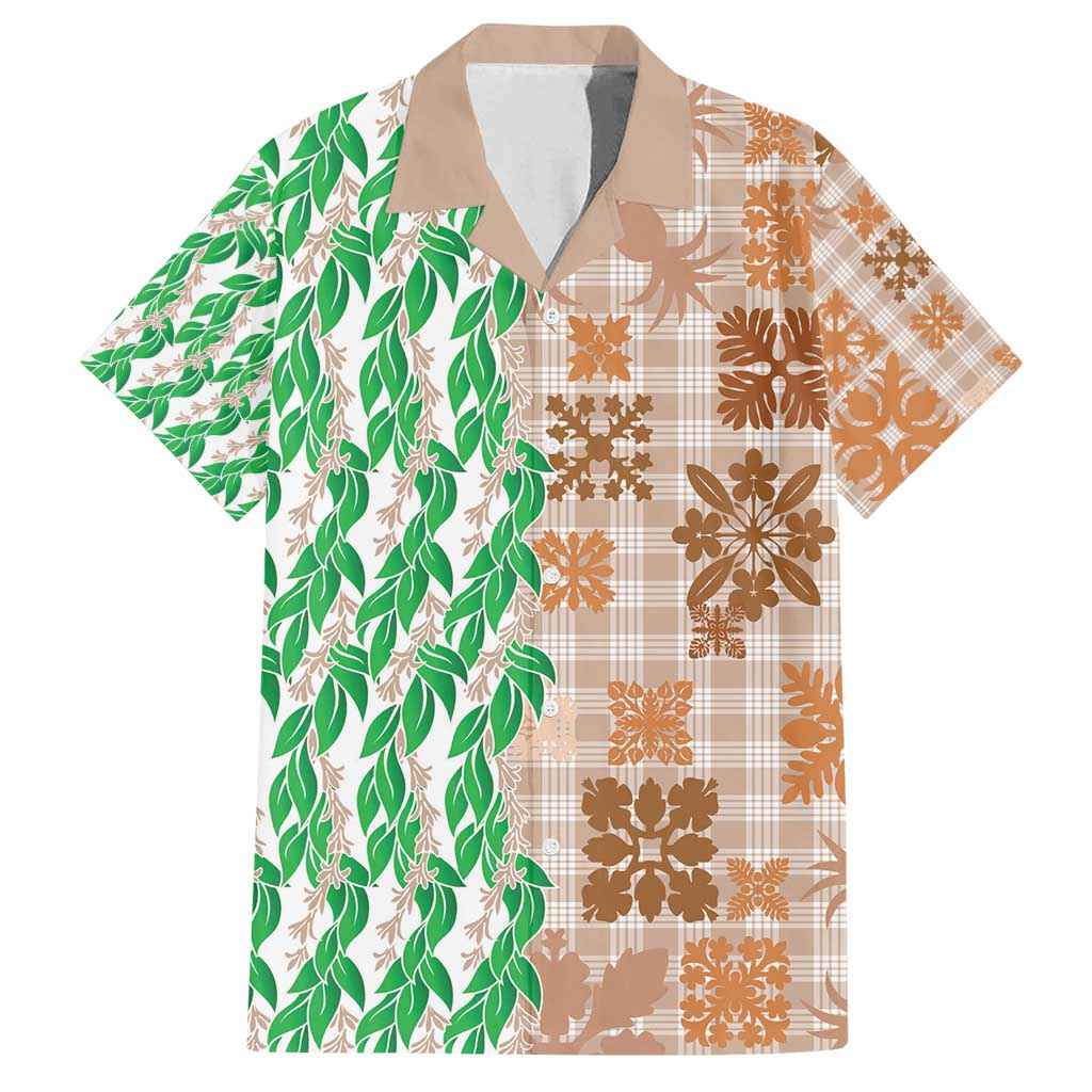 Aloha Hawaii Palaka Tuberose Lei Family Matching Summer Maxi Dress and Hawaiian Shirt Hawaiian Quilt Seamless Style - Polynesian Pride