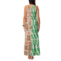 Aloha Hawaii Palaka Tuberose Lei Family Matching Tank Maxi Dress and Hawaiian Shirt Hawaiian Quilt Seamless Style - Polynesian Pride