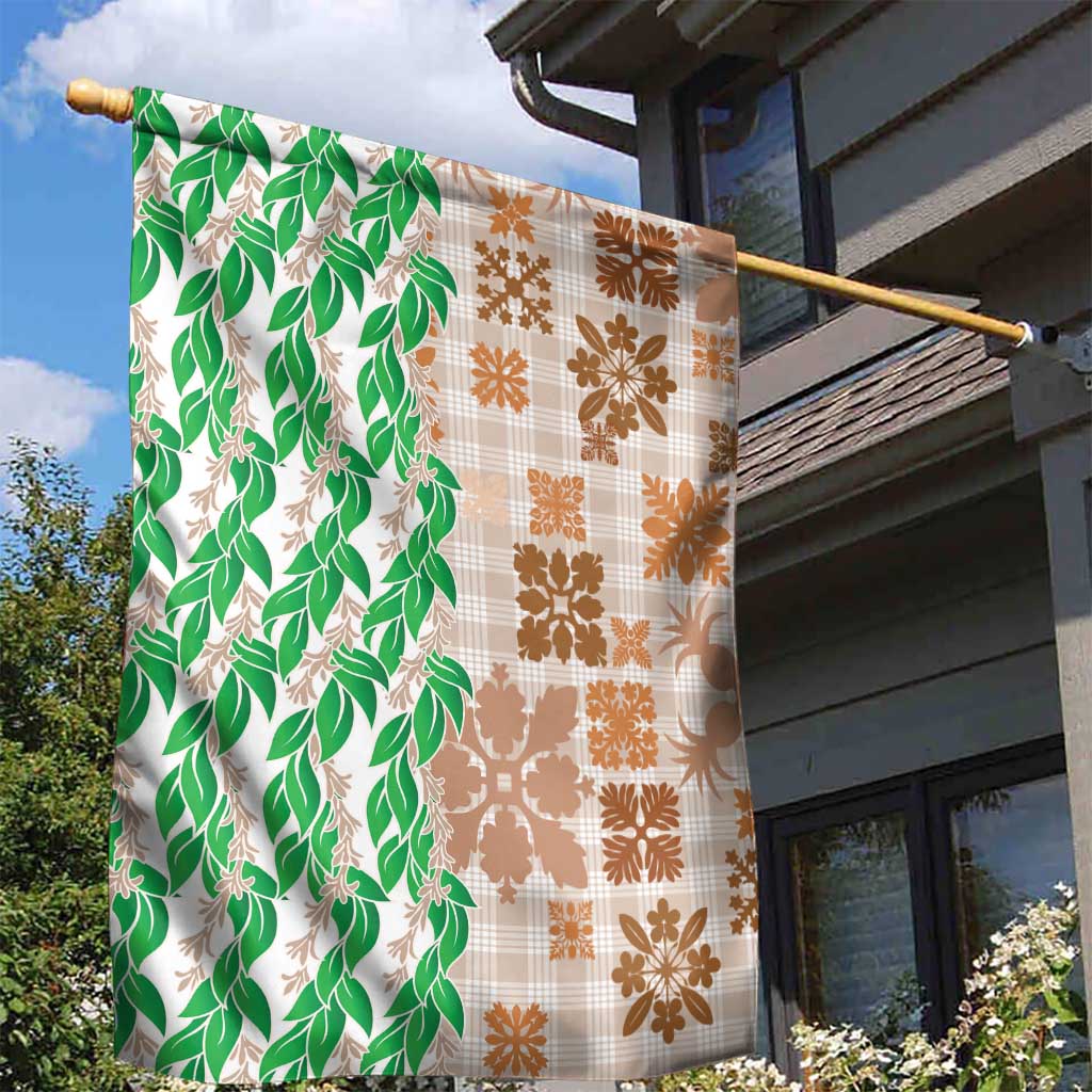 Aloha Hawaii Palaka Tuberose Lei Garden Flag Hawaiian Quilt Seamless Style - Polynesian Pride