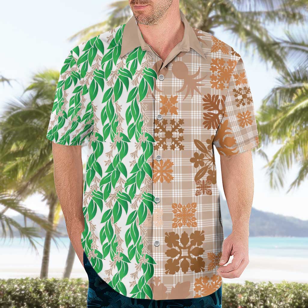 Aloha Hawaii Palaka Tuberose Lei Hawaiian Shirt Hawaiian Quilt Seamless Style - Polynesian Pride