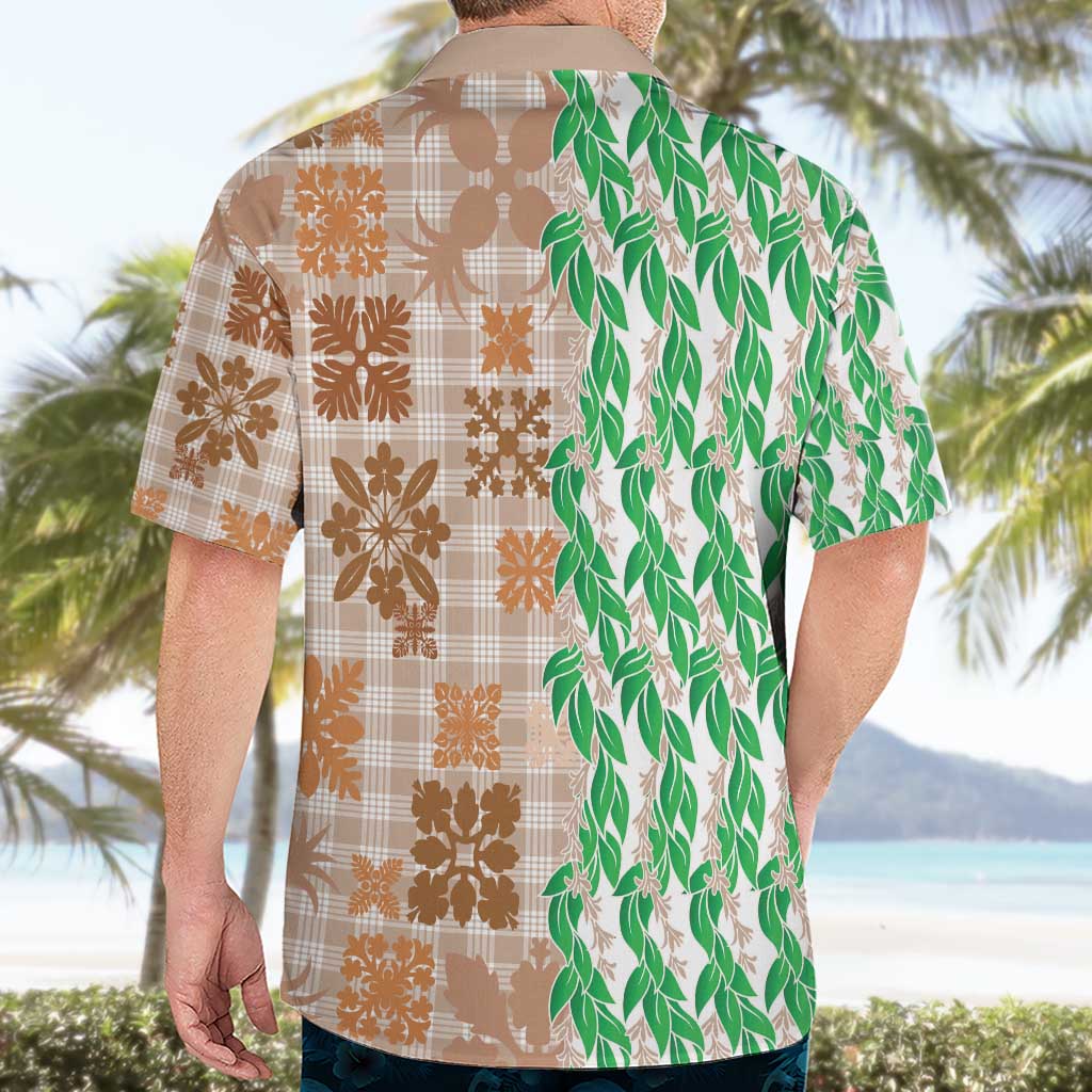 Aloha Hawaii Palaka Tuberose Lei Hawaiian Shirt Hawaiian Quilt Seamless Style - Polynesian Pride