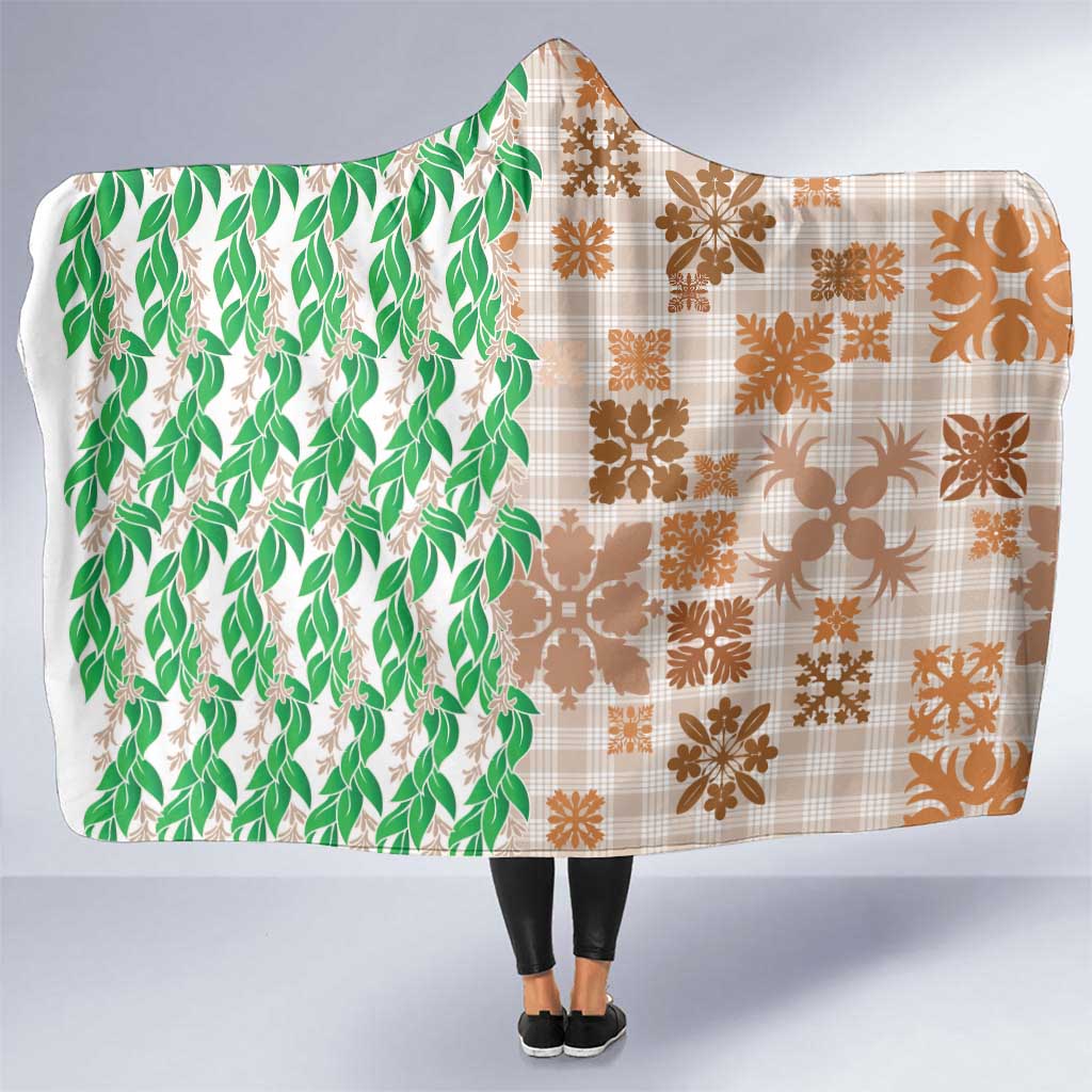 Aloha Hawaii Palaka Tuberose Lei Hooded Blanket Hawaiian Quilt Seamless Style - Polynesian Pride