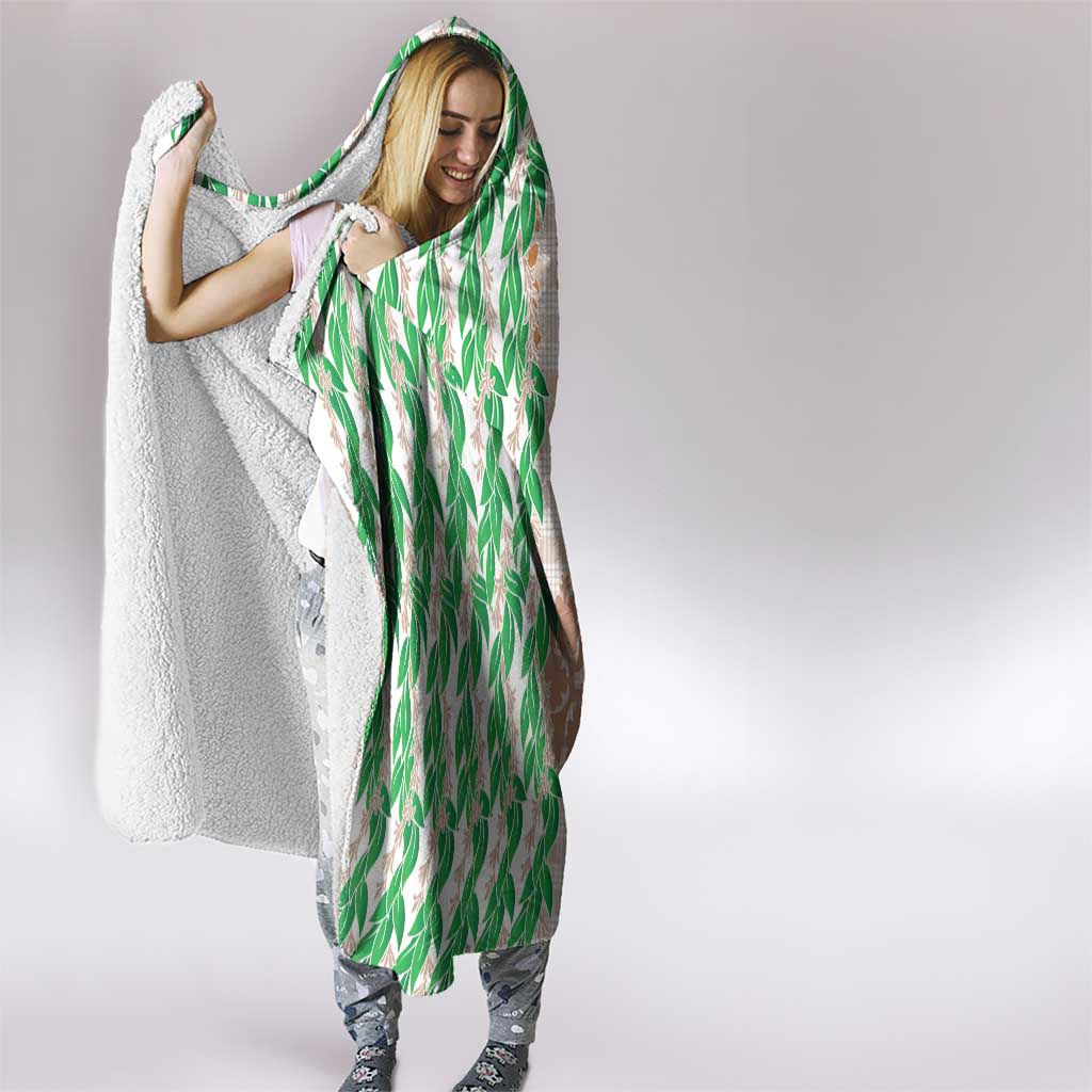 Aloha Hawaii Palaka Tuberose Lei Hooded Blanket Hawaiian Quilt Seamless Style - Polynesian Pride