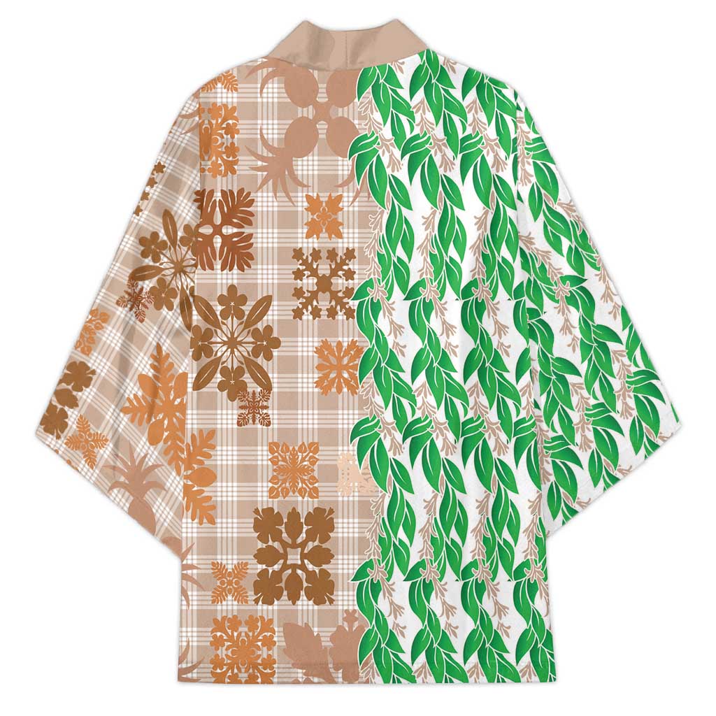 Aloha Hawaii Palaka Tuberose Lei Kimono Hawaiian Quilt Seamless Style - Polynesian Pride