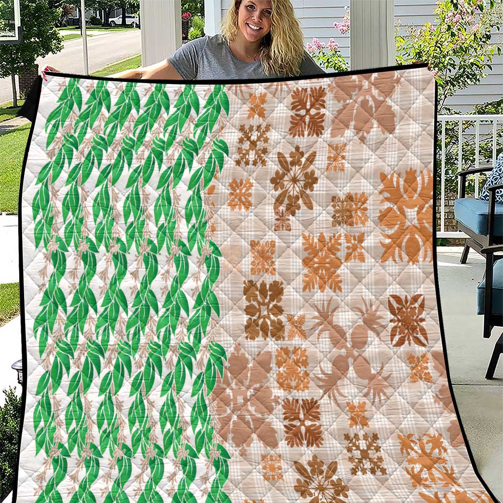 Aloha Hawaii Palaka Tuberose Lei Quilt Hawaiian Quilt Seamless Style - Polynesian Pride