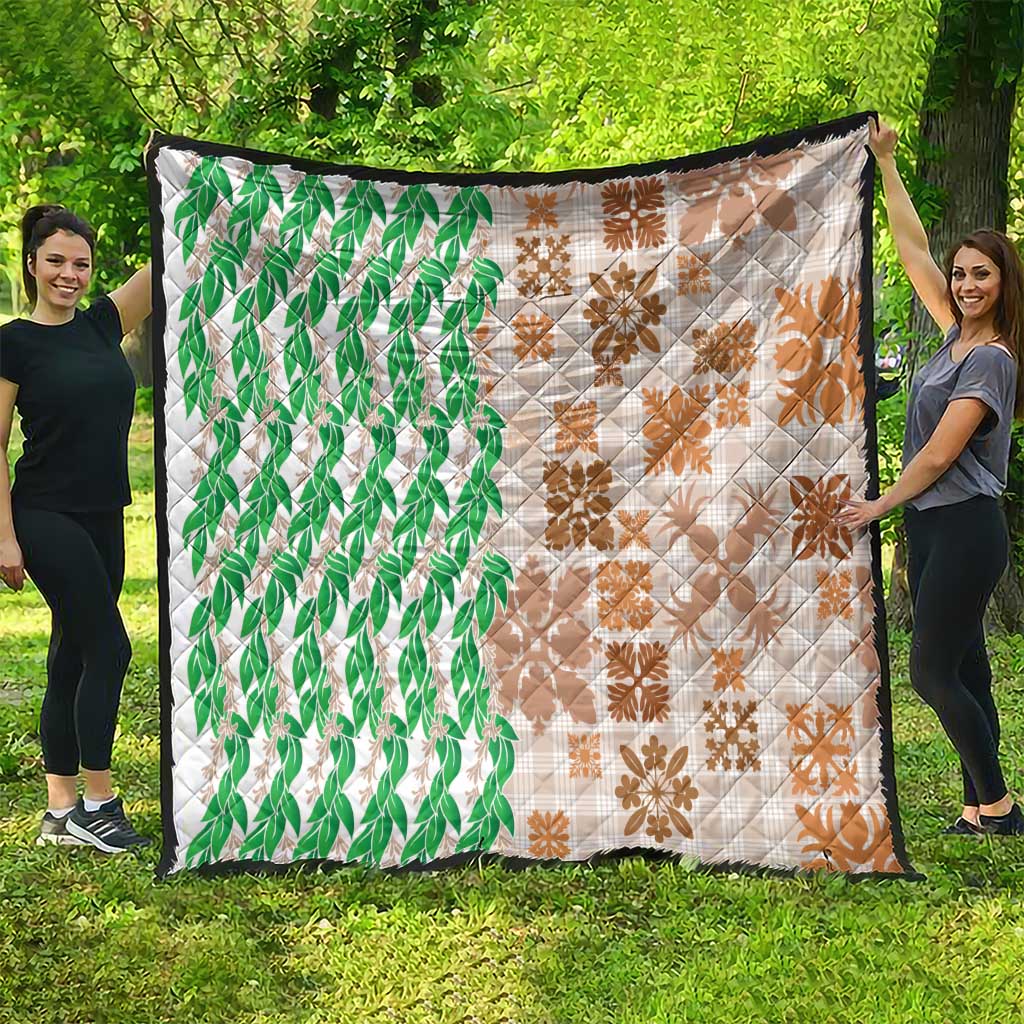Aloha Hawaii Palaka Tuberose Lei Quilt Hawaiian Quilt Seamless Style - Polynesian Pride