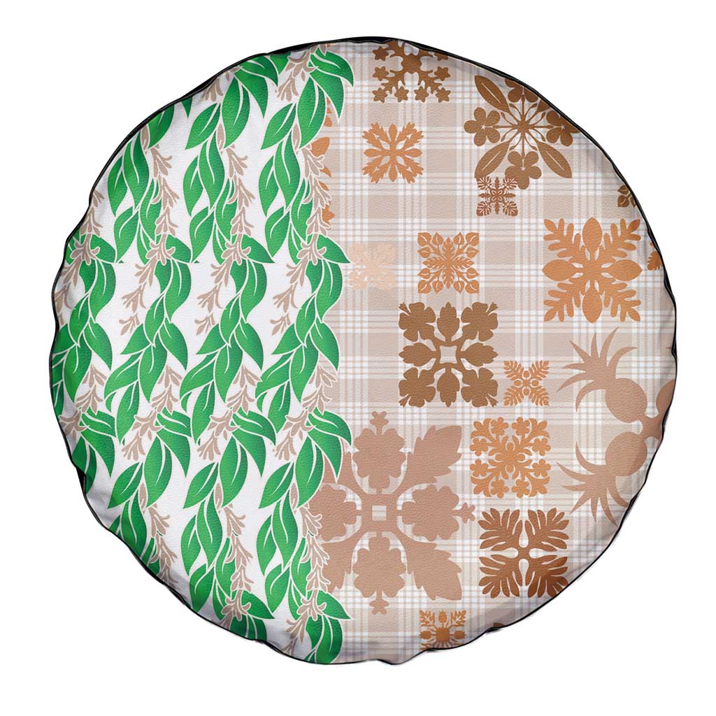 Aloha Hawaii Palaka Tuberose Lei Spare Tire Cover Hawaiian Quilt Seamless Style - Polynesian Pride