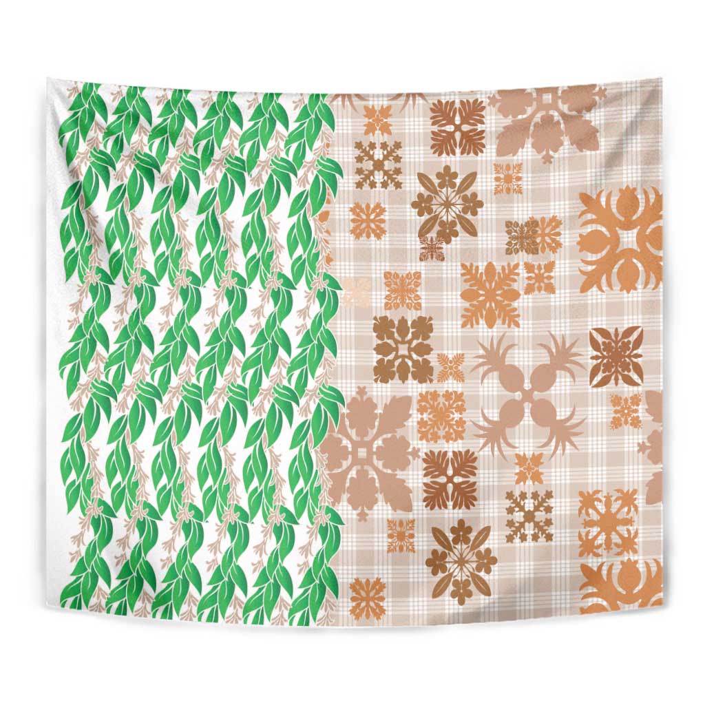 Aloha Hawaii Palaka Tuberose Lei Tapestry Hawaiian Quilt Seamless Style - Polynesian Pride