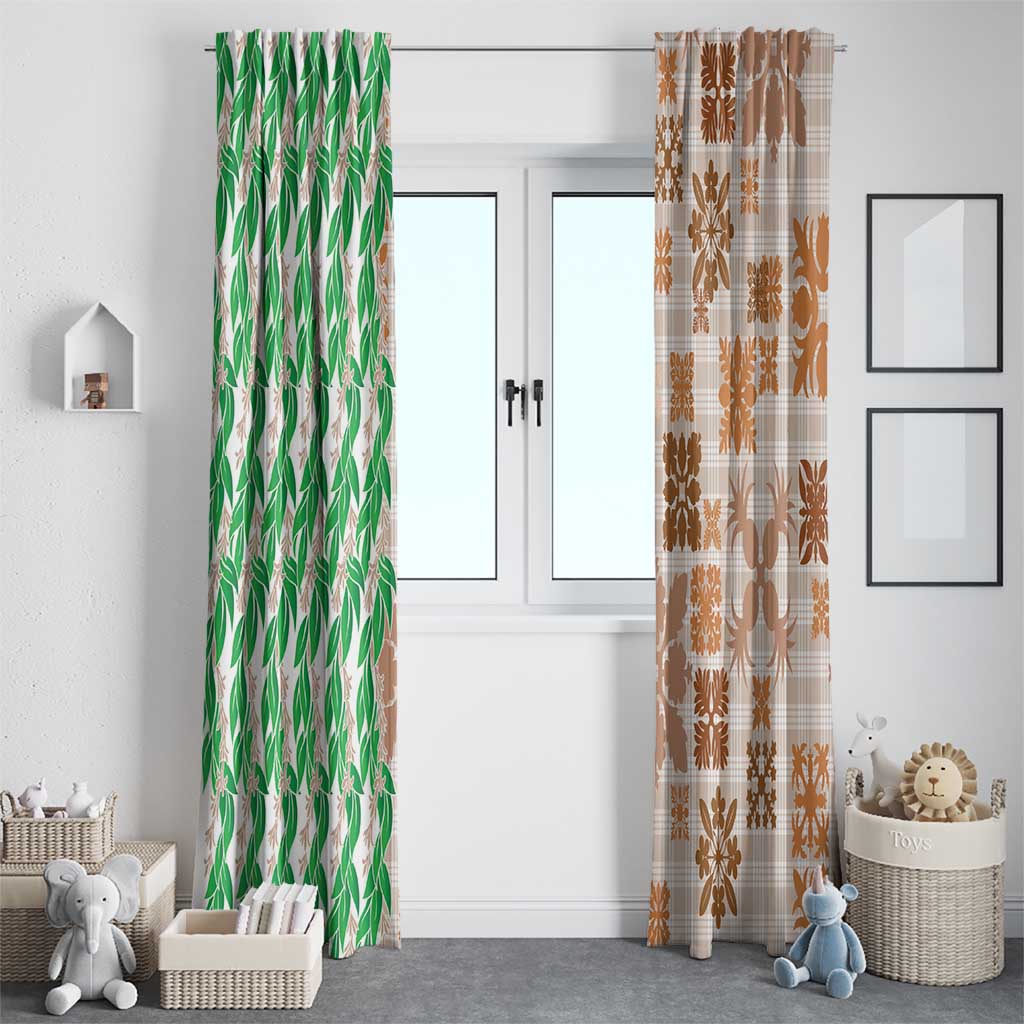 Aloha Hawaii Palaka Tuberose Lei Window Curtain Hawaiian Quilt Seamless Style - Polynesian Pride