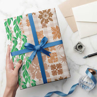 Aloha Hawaii Palaka Tuberose Lei Wrapping Paper Hawaiian Quilt Seamless Style - Polynesian Pride