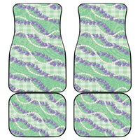 Pastel Green Hawaii Palaka Honohono Pikake Car Mats Hawaiian Orchid Lei Polynesian Pattern - Polynesian Pride