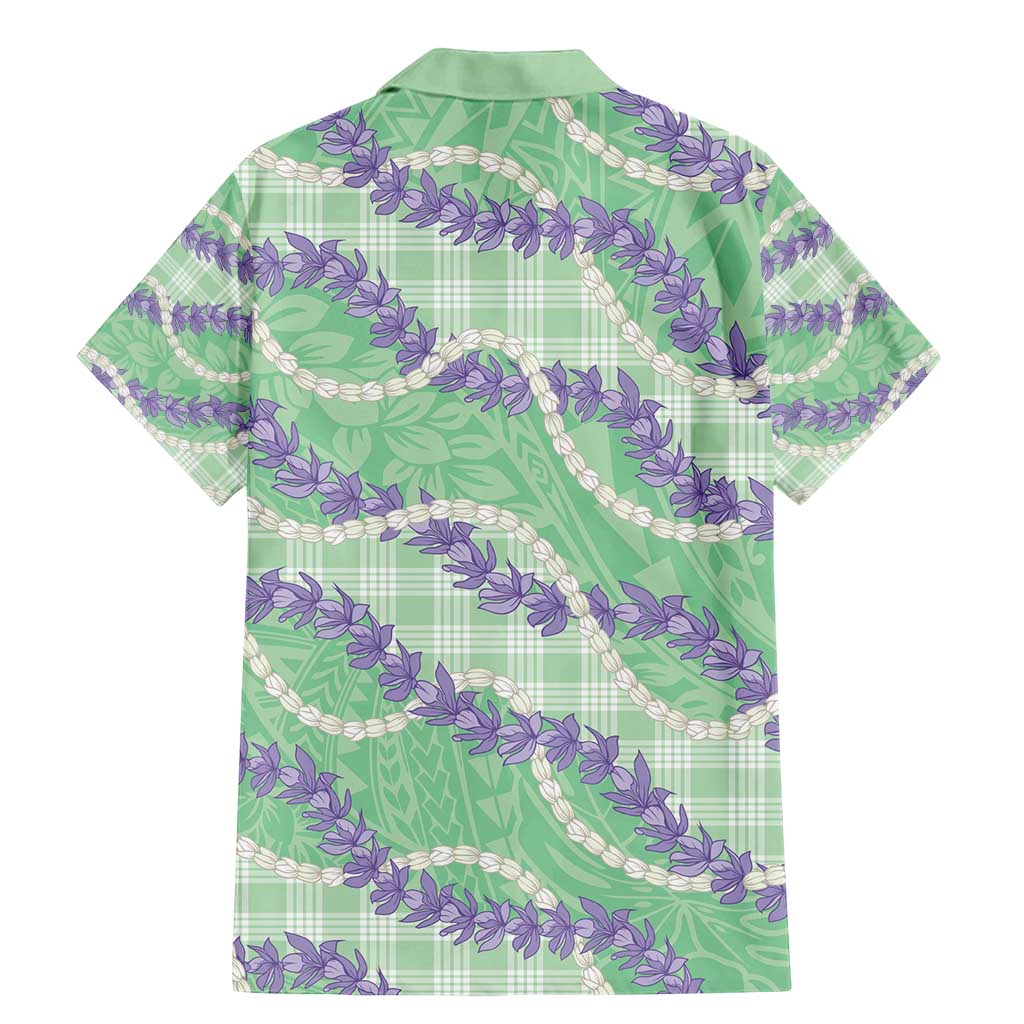 Pastel Green Hawaii Palaka Honohono Pikake Family Matching Mermaid Dress and Hawaiian Shirt Hawaiian Orchid Lei Polynesian Pattern - Polynesian Pride