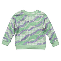 Pastel Green Hawaii Palaka Honohono Pikake Kid Ugly Christmas Sweater Hawaiian Orchid Lei Polynesian Pattern - Polynesian Pride