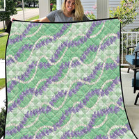 Pastel Green Hawaii Palaka Honohono Pikake Quilt Hawaiian Orchid Lei Polynesian Pattern - Polynesian Pride